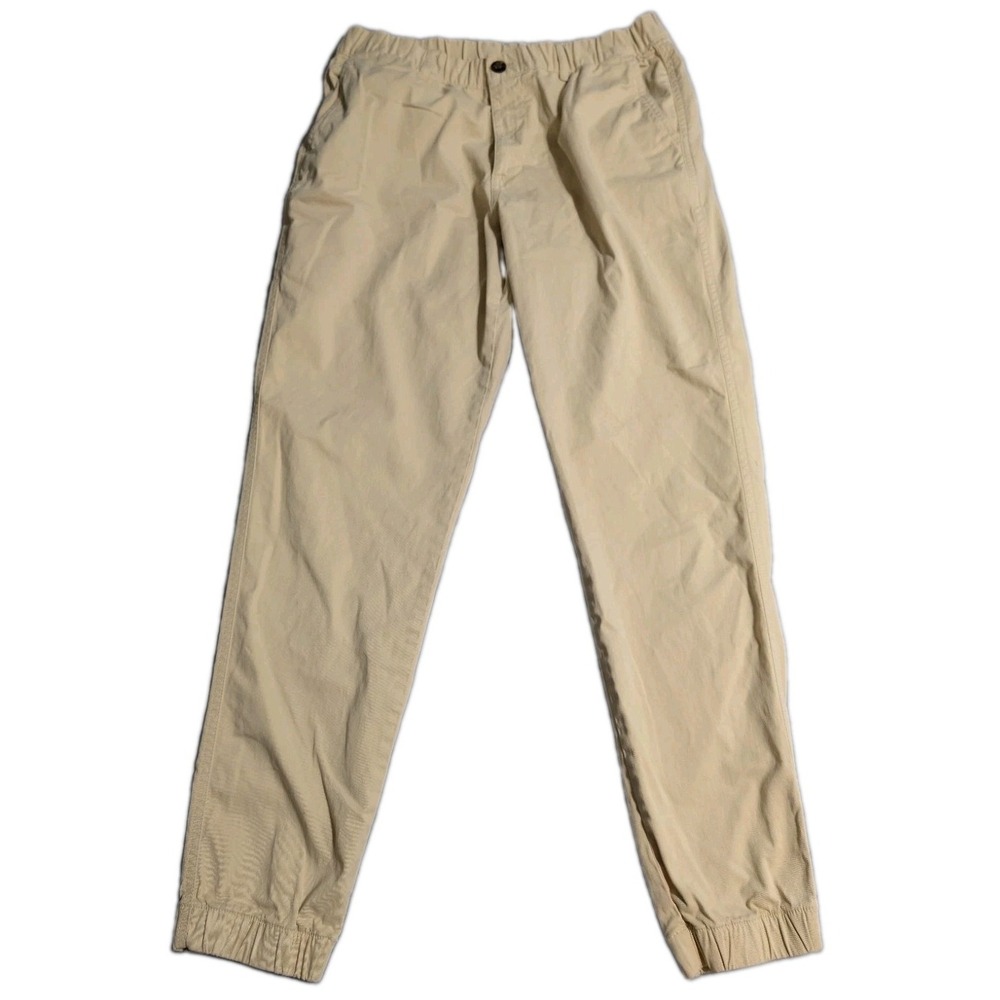 Bearbottom Stretch Jogger Pants Mens L Khaki Tan Chino Elastic Waist Cuffed